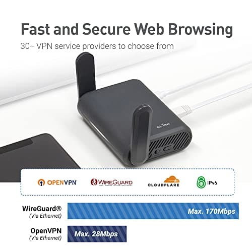 GL.iNet GL-A1300 Slate Plus Travel Router, OpenWrt, VPN, Dual Band — view 2