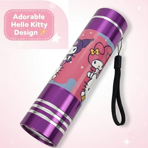 SRV Hub Purple Hello Kitty Torch for Girls – Compact 9 LED Aluminium Flashlight | Portable Waterproof Mini Torch with Batteries | Ideal for Camping & Night Adventures — view 3