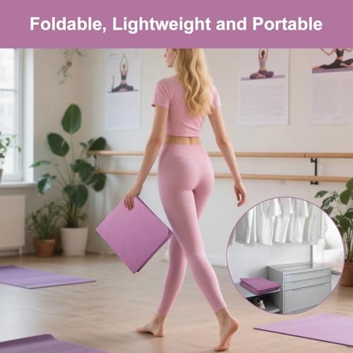 Foldable Yoga Mat for Women & Men, TPE Non-Slip Exercise Mat 183 x 61 cm, 5 mm Thick Fitness & Pilates Mat for Yoga, Gymnastics, Home Workouts, Travel & Outdoor Training — view 6