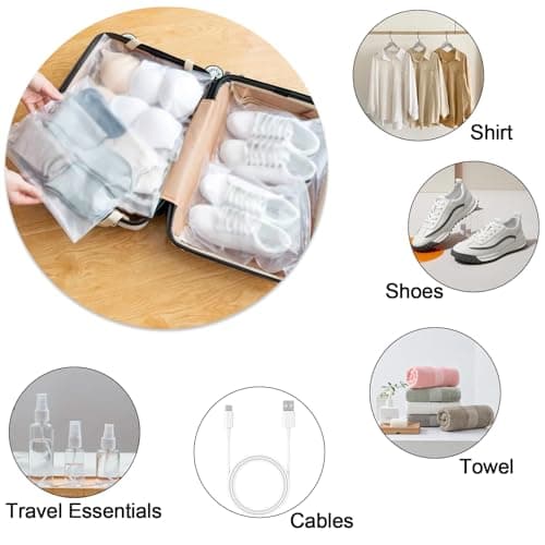 LOLYSIC 100 Pack Large Zip Lock Bags 30 x 40 cm, Frosted Resealable EVA Storage Bags, Translucent Zipper Bags for Clothes, Travel Packing, Documents, Shoes, Garments and Home Organisation — view 6