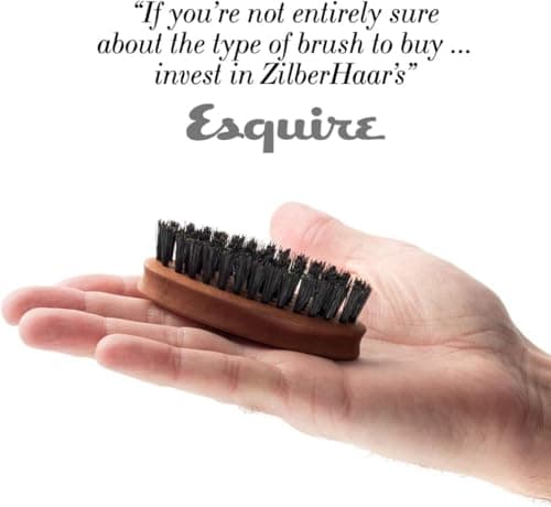 ZilberHaar Pocket Beard Brush - Small Soft Boar Bristle Beard Brush for Men - Travel Size Mens Beard Brush - Straightens & Promotes Beard Growth, Works with Beard Oil & Styling Balm to Soften Beard — view 2