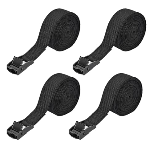 4 Pack Short Ratchet Straps, 2m Adjustable Tie Down Straps with Metal Buckle, Mini Lashing Straps for Bike Rack, Motorcycle, Luggage & Cargo (2m)