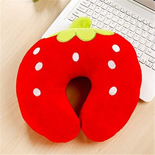Maibar Traveling Pillow U-Shaped Neck Pillow Animal Warm Comfortable Travel Pillow For Airplanes Car Train (Strawberry) — view 3