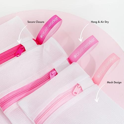 Brushworks Beauty Wash Bag Set – 3 Pack Mesh Laundry Bags for Makeup Remover Pads & Cloths – Reusable, Durable, Travel-Friendly, Vegan & Cruelty-Free — view 3