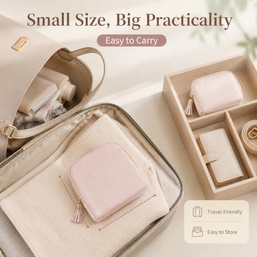 Travel Jewellery Organiser, PU Leather Case with Velvet-Lined Compartments — view 5