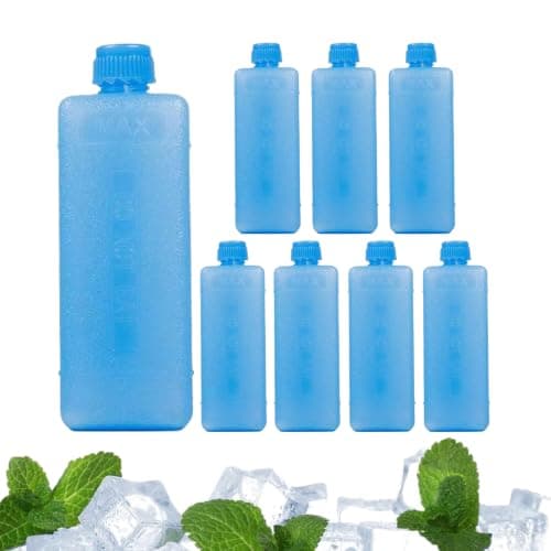 8pcs Ice Packs for Air Conditioner, Reusable Slim Freezer Blocks, Long Lasting Portable Cooler Refillable Ice Blocks Cube, Cooling Gel Ices Packs for Refrigerator Kitchen Home Travel Outdoors Camping