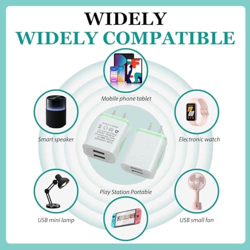 UK to USA Plug Adapter with USB 2 Pack, USA Travel Adapter with Dual USB Ports, Compact UK to US plug adaptor for Canada, Mexico, Charger Plug Fast Charging for iPhone, Samsung, Shaver & More — view 6