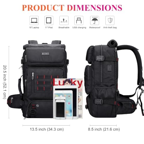 WITZMAN Carry on Travel Backpack for Men Airline Approved Fits 16" Laptop — view 4