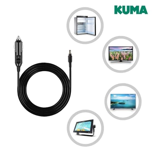 KUMA 12v TV Power Lead Supply Adaptor for Motorhome Campervan Caravan - Car Cigarette Lighter Socket Plug Adapter Charger for Television Satellite Navigation GPS DashCam - 12 volts Cig Extension Cable — view 4