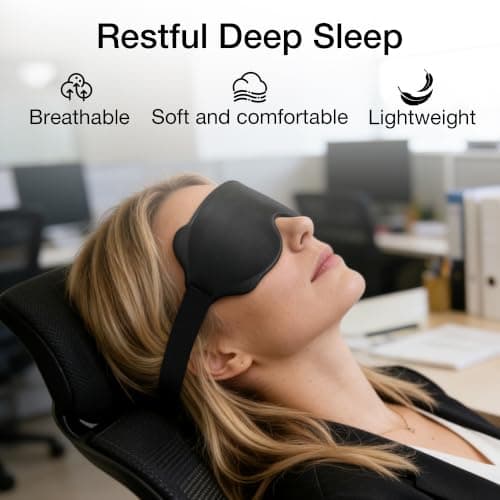 ONTERATE 6D Sleep Mask, Light Block 0 Pressure with Earplugs & Pouch, Rose — view 2