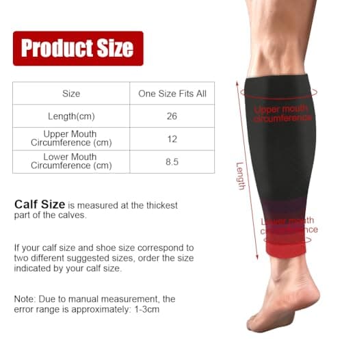 ACWOO Calf Support Compression Sleeves for Women Men, 1 Pair 15-21mmHg Class 1 Shin Splints Brace Support for Torn Muscle Pain Relief, Cramps, Sprains, Footless Leg Socks for Running Sports Flight — view 2