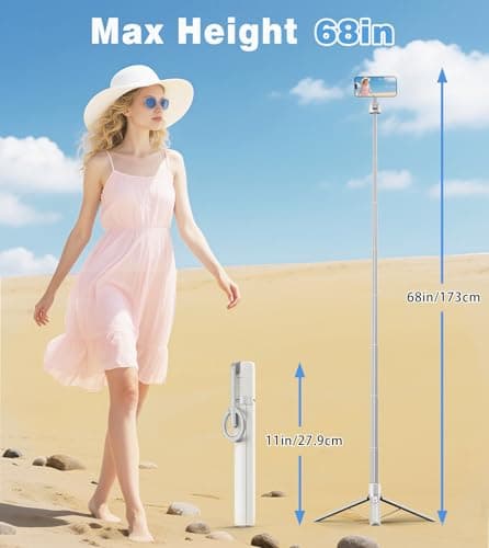 TONEOF 68" Magnetic Selfie Stick Phone Tripod, Phone Stand for Magsafe — view 4