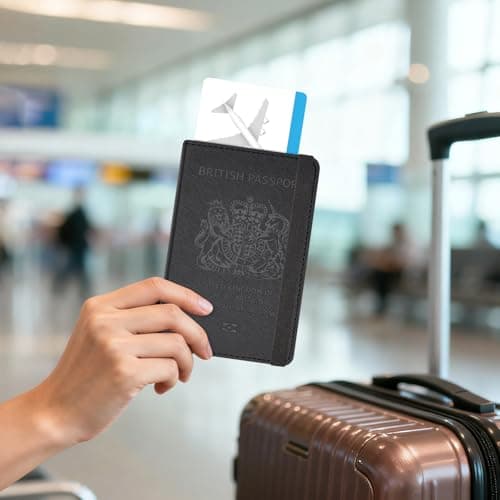 YAVIV Passport Holder for Women&Men，Travel Wallet RFID Blocking-Black-1 — view 6