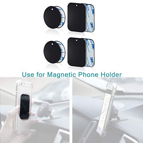 YIANERM 8 Packs Thin Metal Plate For Magnetic Car Phone Holder (4 Round and 4 Rectangle) — view 4
