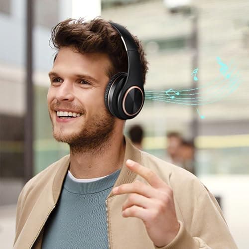 Pxcewdcx Rechargeable Headphones with,Noise Cancelling Stereo Headset | Foldable Headset with for Travel, Portable Headphones with 300mA Battery — view 3