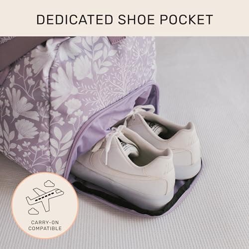 Jadyn 22" Women's Large Duffel/Weekender Bag with Shoe Pocket, Travel Bag, Dusty Lavender, L, Weekender — view 3