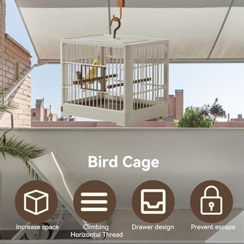 Small Bird Travel Cage, The Lightweight Small Birds Starter Kit with Birdcages and Accessories for Parakeets, Parrotlets, Parrots, Lovebirds, 30x23x26cm — view 6