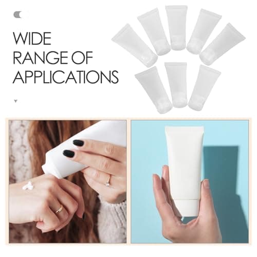 Beatifufu 8pcs Plastic Travel Containers 20ml Refillable Travel Tubes with Toothpaste Refill Adapter Leak-proof Squeeze Bottles for Lotion and Skincare Products Space-saving Design — view 3