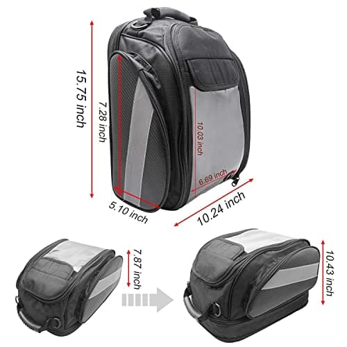 Dracarys Motorcycle Tank Bag - Oxford Saddle Black Motorbike Bag - Strong Magnetic Bag for Honda Yamaha Suzuki Kawasaki Harley — view 2