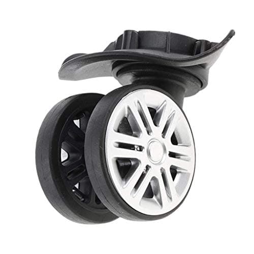 Black Replacement A19 Dual Roller Wheels Luggage Swivel Suitcase Casters Repair Accessory 2pcs — view 5