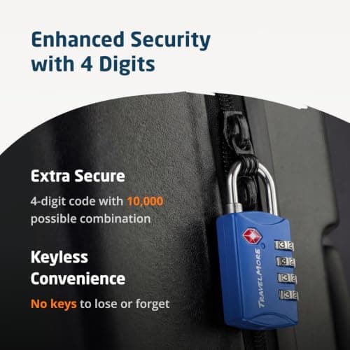TravelMore TSA Approved Luggage Locks, Travel Padlocks for Suitcases — view 6