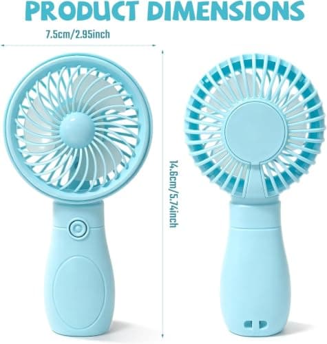 Mini Handheld Fan USB Rechargeable 3 Speed Portable Table Fan, Mini Fan Handheld, USB Rechargeable, 3 Adjustable Speeds, Travel & Commuting — view 6
