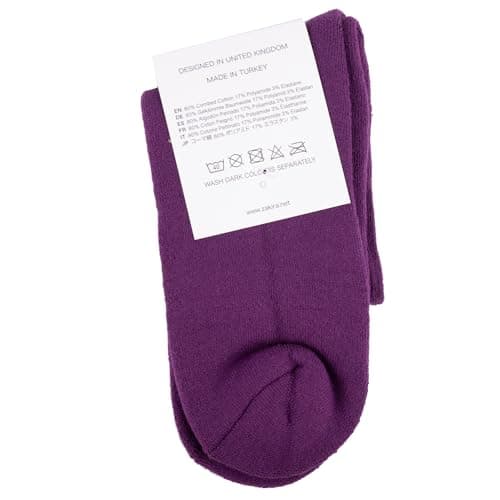 ZAKIRA Combed Cotton Terry Trainer Socks, 6-10 (UK), Purple — view 4