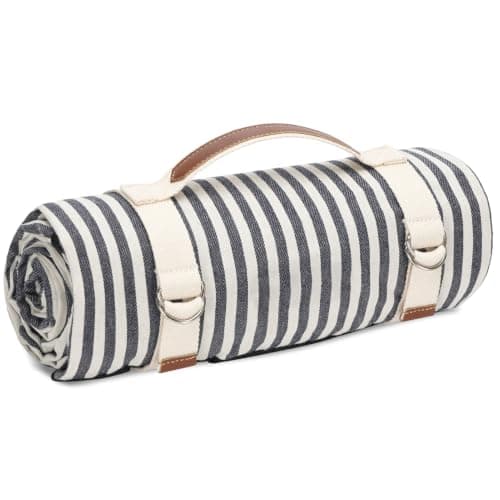 VIREO GARDEN Waterproof Picnic Blanket Portable with Carry Strap for Beach Mat or Family Outdoor Camping Party, 200X145cm Park Blanket for Grass Park, Hiking, Travel, Concerts.Navy Blue