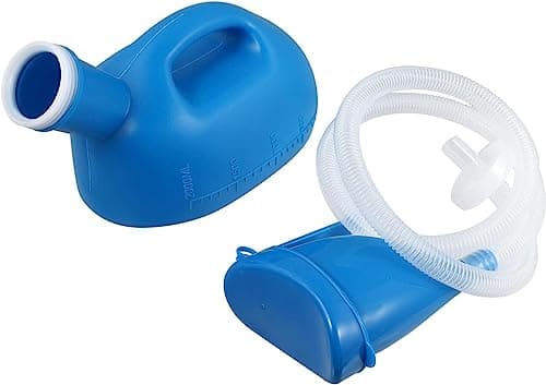 BAZAC Portable Toilet 1pc Camping Blue Firm Large Potty and Spill Tube Emergency Urine Practical Unisex Pot Urinal Portable Thick Travel Wheelchair Lid Pee Proof Car Women with Travel Container — view 6