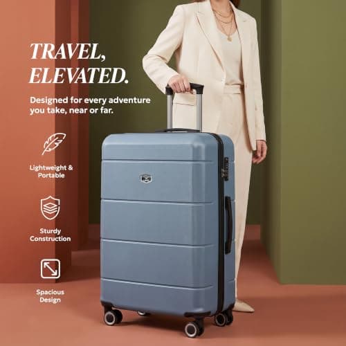 LUGG 28 Inch Jetset Suitcase Hard Shell Case 4 Wheel Travel bag Lightweight ABS Material with TSA Lock Approved for Travel with easyJet, British Airways, RyanAir, Virgin Atlantic, Emirates(75x49x29cm) — view 2