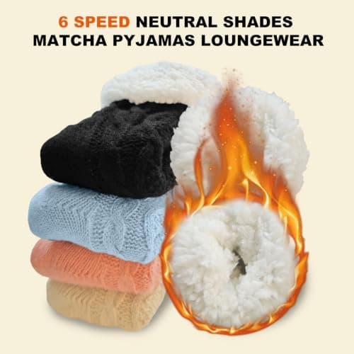 Womens Fleece Lined Slipper Socks, Non Slip Grips Warm Fluffy House Socks — view 5