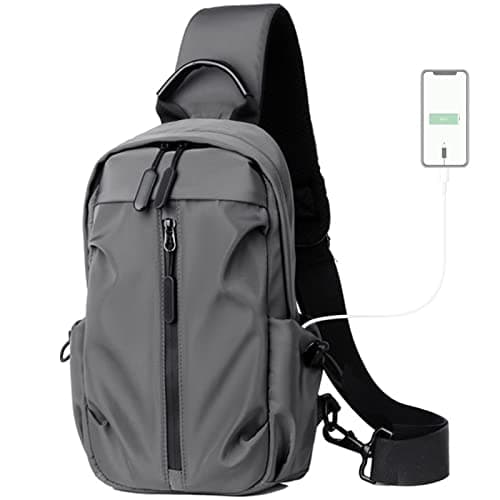 Long Keeper Lightweight Sling Backpack – Unisex Chest bag Crossbody Backpack with USB Port, One Strap Sling Shoulder Bag Travel Sports Gym day pack Backpack