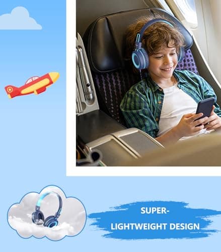 Bywulanda Upgrade USB Type C Kids Headphone for School, 94dB Safe Volume Limited, HD Stereo Sound, Foldable Lightweight On-Ear Headphones for Boys/Girls/Students/Tablet/Travel — view 5