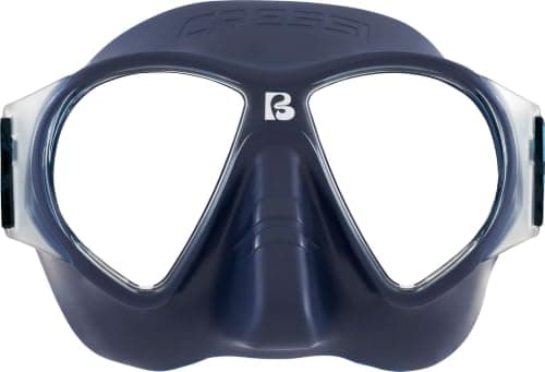 CRESSI since 1946 - Force Mask - Separate Polycarbonate Lenses and Soft TPR Face Mask Ideal Snorkelling Surface Swimming and Beach Holidays - Blue Navy Elastic Strap Coral Black - One Size - Adult