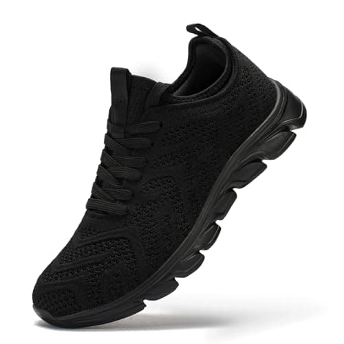 INYO Womens Trainers Running Shoes Fitness Sneakers Lightweight Breathable Jogging Walking Gym Sports Casual Trainers Tennis Shoes Black Size 5.5 UK