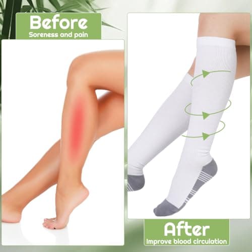 KKuSoxyy 3 Pack Compression Socks for Women Men, Bamboo Viscose 15–20mmHg — view 3
