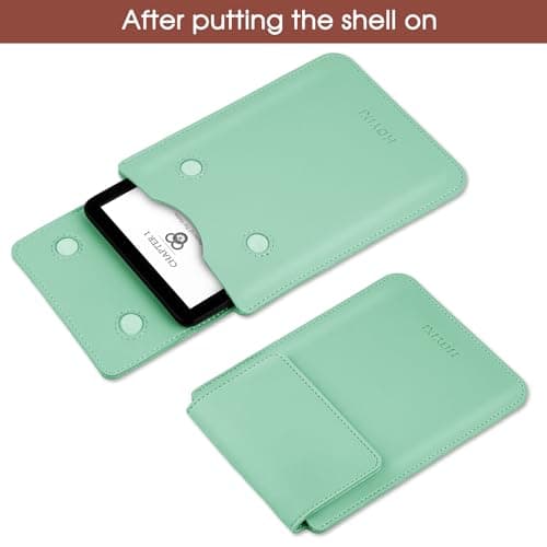 HoYiXi Universal Sleeve Case for 6-inch Kindle/Kobo/Voyaga/Pocketbook/Tolino E-book reader Lightweight Leather Protective Sleeve Case Pouch for 6-inch E-book, Green — view 6