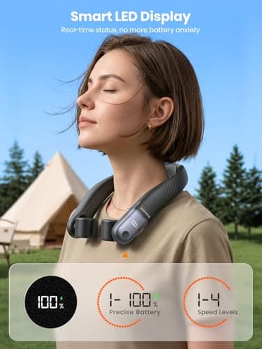 Warmco N5 10000mAh Portable Rechargeable Neck Fan for Travel & Outdoor — view 4