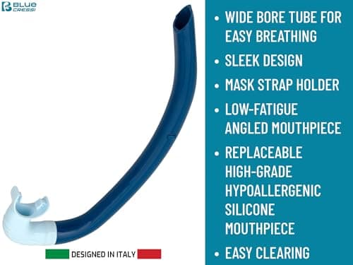 CRESSI since 1946 - Nautilus Combo Kid - Breezy Mask Separate Polycarbonate Lenses + Mini Vibe Snorkel TPR Tube Silicone Mouthpiece Ideal Snorkeling and Surface - Agua Camo - One Size - Kid — view 5