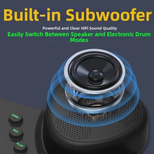 Portable Silicone Electric Drum Kit 7 Tones Built-in Speaker — view 3