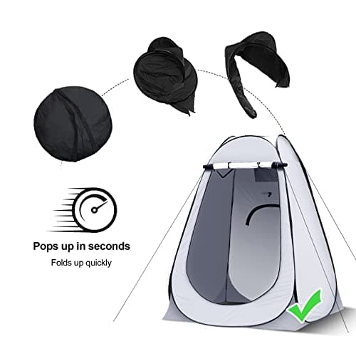 LEMROE Pop Up Tent Portable Privacy Shelter for Camping Shower 150CM Grey — view 5
