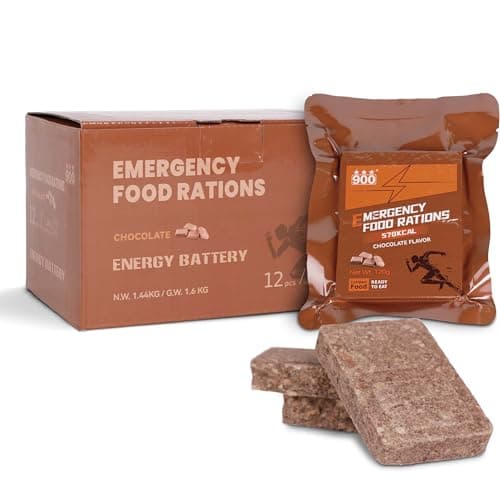 Emergency Food Rations, High Energy Biscuits, Chocolate Flavor 12 Packs