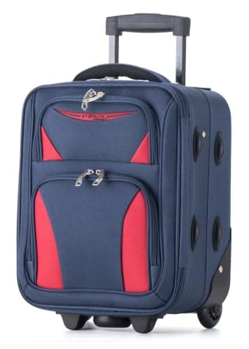 DK Luggage 40x30x20 Underseat Cabin Suitcase, Ryanair EasyJet Eurowings Wizz Air Vueling & easyJet Carry on Cabin Suitcase, 24L Travel Bag Lightweight Hand Luggage 2 Wheel DK16 (Navy, Underseat)