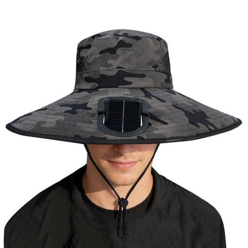 FanBucket Automatic Solar Motor, Wide Edge Ventilation Helmet, Thermal Relief Airflow , Breathable Polyester Mesh Layer | Travel Topper, Perfect for Tourists and Commuters