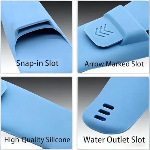 Silicone Razor Cases Waterproof Shaver Protectors Portable Travel Storage Containers for Manual Razors Safety Blades Covers Lightweight Carrying Cases for Hiking Travelling Outdoor（Grey + Blue） — view 3