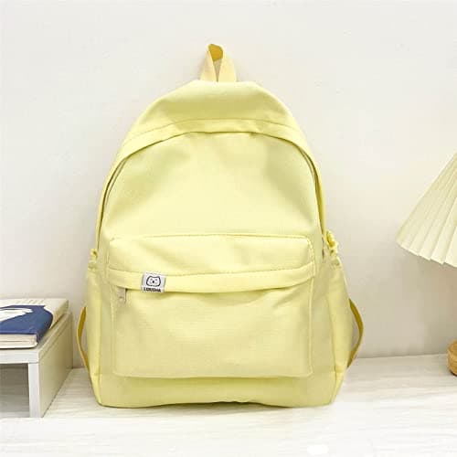 Generisch 2026 Backpack Men Women Adult Fashion Plain Nylon Chain Adjustable Buckle Student Backpack, yellow, standard size, Sling Backpacks — view 3