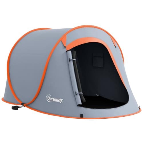 Outsunny 2 Man Pop up Tent Camping Tent 2000mm Waterproof Carry Bag Grey