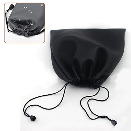NHBETYS PU Leather Headphone Storage Bag, Waterproof Headphone Protection Pouch with Drawstring for Carrying Storing(Size:1 pcs) — view 3