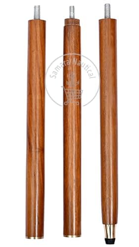 Samara Nautical Vintage Brass Handle Victorian Telescope Fold able Wooden Walking Stick Walking Cane — view 4