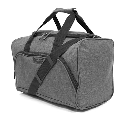 Small Travel Holdalls - Ryanair Cabin Approved Hand Luggage Size Bags, Polyester Duffle 40x25x20cm, 20 Litre Onboard Carry-On - Grey — view 4